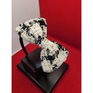 Holiday Bow Headband Women Hairband Headdress Decorations for Women Cream/Black